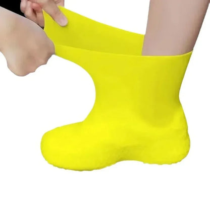 1 Pair Rubber Rain Boot Overshoes For Outdoor Use, Silicone Waterproof Shoe Covers, Rainy Day Shoe Cover, Reusable Non-Slip Rain