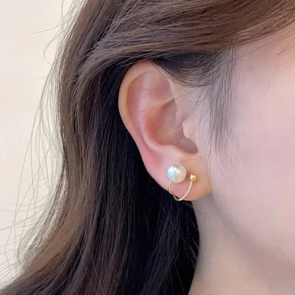 1 Pair Minimalist Pearl Clip Earrings for Women Girl Geometry Ear Cuff Fashion Jewelry Accessories Gifts