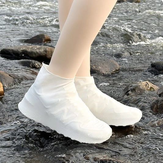 1 Pair Latex Rain Boot Overshoes Travel For Outdoor Use Latex Waterproof Shoe Covers Rainy Day Non-slip Reusable Foot Cover